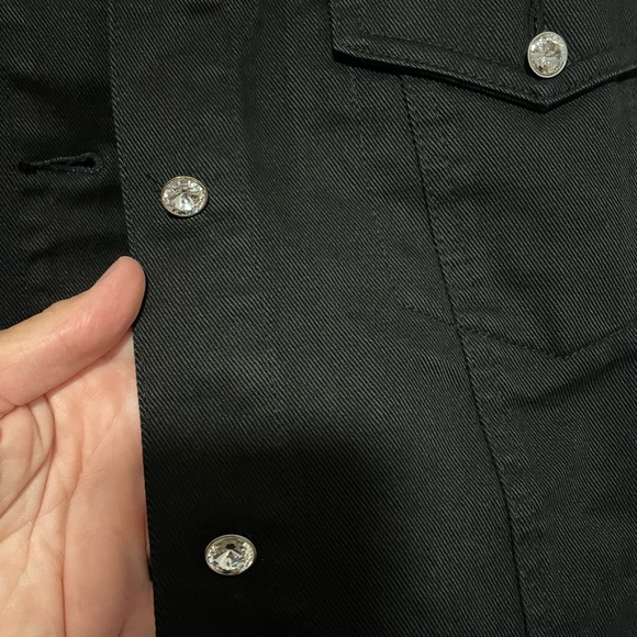 Christine Alexander Swarovski Crystal Motorcycle Denim Jean Jacket, Women’s XL - Picture 5 of 12